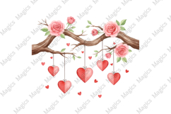 Valentine Heart Branch Png Product Image 1