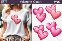 Pink Heart Clipart | Valentine Sublimation Product Image 1