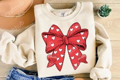 Valentine&#039;s day Heart Coquette bow Png, Retro Valentine PNG Product Image 1