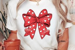 Valentine&#039;s day Heart Coquette bow Png, Retro Valentine PNG Product Image 3