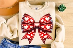Valentines Coquette Bow PNG, Valentine&#039;s Day Bow PNG, Hearts Product Image 3