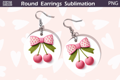 Bow Cherry Round Earrings | Valentine Round Earrings Product Image 1