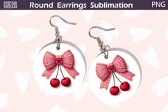Bow Cherry Round Earrings | Valentine Round Earrings Product Image 1