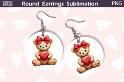 Bear Heart Round Earrings | Cute Animal Earrings Product Image 1