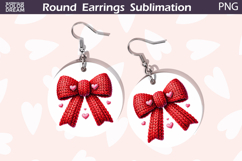 Bow Round Earrings | Valentine Round Earrings Product Image 1