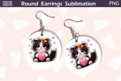 Cat Heart Round Earrings | Cute Animal Earrings Product Image 1