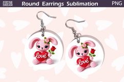 Bunny Heart Round Earrings | Cute Animal Earrings Product Image 1