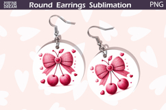 Bow Cherry Round Earrings | Valentine Round Earrings Product Image 1