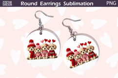 Dog Heart Round Earrings | Cute Animal Earrings Product Image 1