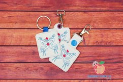 Valentine Heart Flamingo ITH Snaptab Keyfob Design Product Image 1