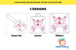 Valentine Heart Flamingo ITH Snaptab Keyfob Design Product Image 2