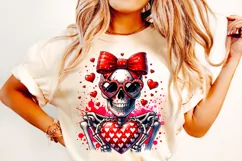 Skeleton Valentine PNG, Valentine's Day Funny Skeleton PNG Product Image 2