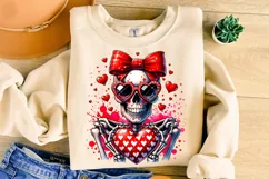 Skeleton Valentine PNG, Valentine's Day Funny Skeleton PNG Product Image 1