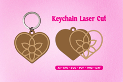 Valentine Heart Keychain Laser Cut SVG Product Image 1
