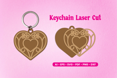 Valentine Heart Keychain Laser Cut SVG Product Image 1