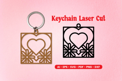 Valentine Heart Keychain Laser Cut SVG Product Image 3