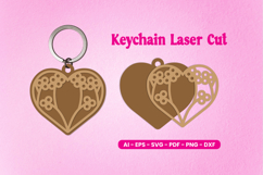Valentine Heart Keychain Laser Cut SVG Product Image 3
