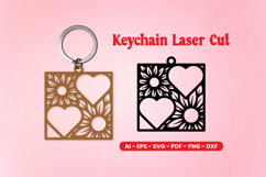 Valentine Heart Keychain Laser Cut SVG Product Image 5