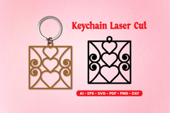 Valentine Heart Keychain Laser Cut SVG Product Image 1