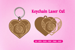 Valentine Heart Keychain Laser Cut SVG Product Image 1