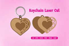Valentine Heart Keychain Laser Cut SVG Product Image 10