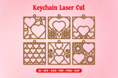 Valentine Heart Keychain Laser Cut SVG Product Image 1