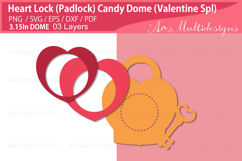 Valentines heart lock candy dome Product Image 3