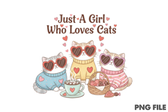 Valentine Heart Love Cat PNG Product Image 1
