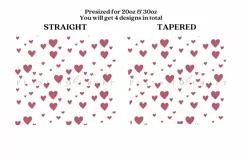 valentine heart pattern skinny tumbler sublimation wrap with high resolution and transparant background are for 20oz and 30oz skinny tumbler