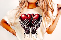 Skeleton Heart Valentine PNG, Valentine&#039;s Day Skeleton PNG Product Image 1