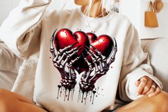 Skeleton Heart Valentine PNG, Valentine&#039;s Day Skeleton PNG Product Image 2