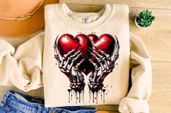 Skeleton Heart Valentine PNG, Valentine&#039;s Day Skeleton PNG Product Image 3