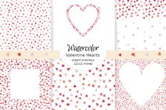 WATERCOLOR CLIPART 12x12 inches valentines hearts clipart Product Image 1