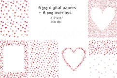 WATERCOLOR CLIPART 8x11.5 inches valentines hearts clipart Product Image 2
