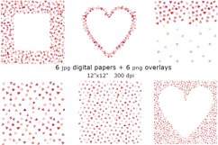 WATERCOLOR CLIPART 12x12 inches valentines hearts clipart Product Image 2