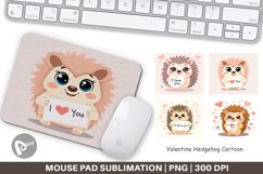 Mouse Pad Valentine Hedgehog Cartoon Product Image 1