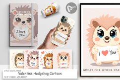 Digital Paper Valentine Hedgehog Cartoon Product Image 1