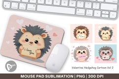 Mouse Pad Valentine Hedgehog Cartoon Product Image 1
