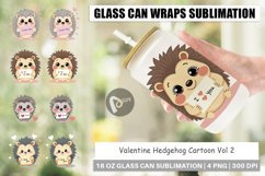 Glass Can Wraps Valentine Hedgehog Cartoon Product Image 1