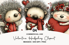 Valentine Hedgehog Clipart Product Image 1