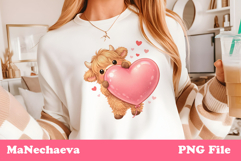 Cute Highland Baby Cow Sublimation Valentine’s Heart Clipart Product Image 1