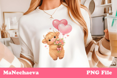 Cute Highland Baby Cow Sublimation Valentine’s Heart Clipart Product Image 12