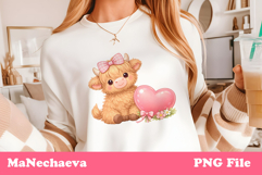 Cute Highland Baby Cow Sublimation Valentine’s Heart Clipart Product Image 1