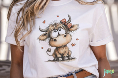 Valentine Highland Cow Clipart Product Image 2