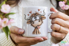 Valentine Highland Cow Clipart Product Image 9