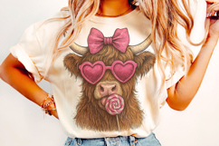 Highland Cow Valentine's Day PNG, Be Mine, Xoxo Png, Love Product Image 2