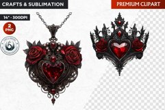 Gothic Valentine&#039;s day Clipart, Valentines day PNG,Love Product Image 1