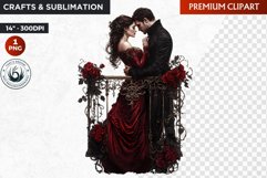 Gothic Valentine&#039;s day Clipart, Valentines day PNG,Love Product Image 1