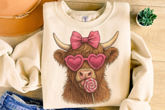 Highland Cow Valentine's Day PNG, Be Mine, Xoxo Png, Love Product Image 4