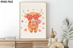 Valentine Highland Cow PNG Product Image 3